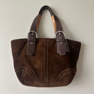 Vintage Y2K Soho Suede Shoulder Coach Bag 2005